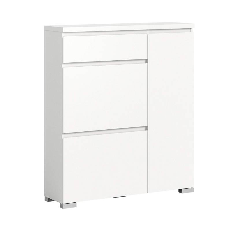 SHOELOVE Schuhschrank 2 Klappe + Schubkasten + Türe 95 x 109 x 27 cm von XONOX Home