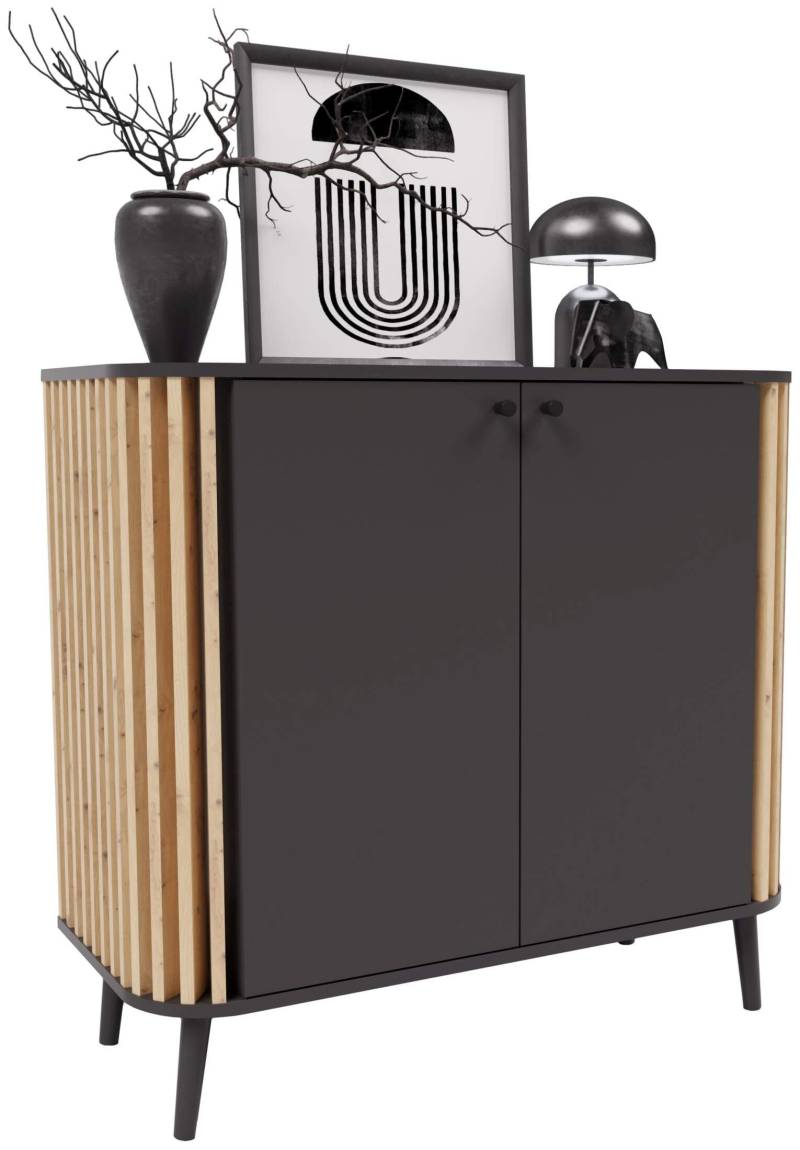 Sideboard Kommode PURE 92x88 cm in elegantem Artisan Eiche/Grau Dekor von XONOX Home
