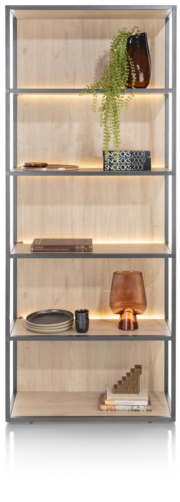 XOOON Buchrerregal LINDFIELD ca. B80 H195 T35 cm in Laminato/HDF weiß von XOOON