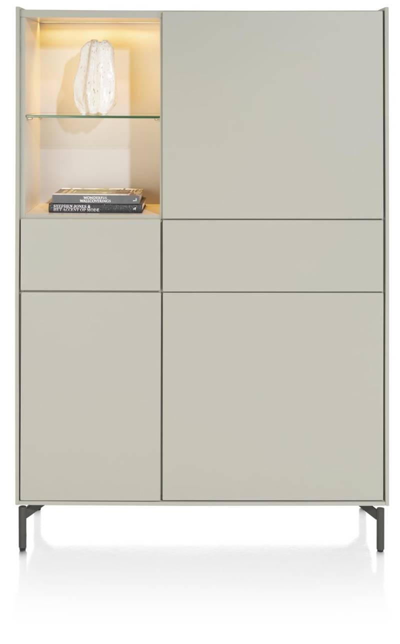 XOOON Highboard Noon ca. B120 H175 T42 cm in silk grey lackiert von XOOON