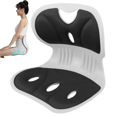 XOPOZON Haltungskorrekturstuhl Tragbarer Sitzhaltungskorrekturstuhl Ergonomische Stuhl zur Korrektur der Sitzhaltung korrigiert Haltung und lindert Rückenschmerzen Rücken und Lordosenstütze Sitzkissen von XOPOZON