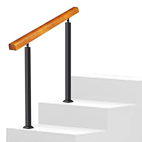 XOTAK Treppengeländer mit Installationszubehör, Veranda-Handläufe, mit verstellbarem Winkel, Doppelpfosten-Haltegriff-Geländer für die äußere Veranda-Stufe (Farbe : Height 90cm, Size : 140cm) von XOTAK