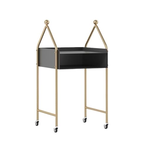 Lagerschrank Kehrroboter-Organizer, Kehrroboter-Regal, Kehrroboter-Regal, Abnehmbarer Organizer, Seitenschrank Wohnzimmer-Lagerregal(Black Gold,Groß) von XOVP-023