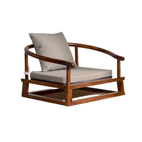 Tragbarer Bodenstuhl, Bodenstuhl aus Holz mit Rückenlehne, tragbarer Tatami-Stuhl im japanischen Stil, Akzent-Meditations-Lounge-Stuhl, Gaming-Lazy-Stuhl for das Erkerfenster im Wohnzimmer ( Color : W von XOVP-023