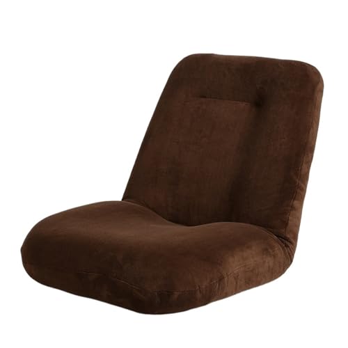 Tragbarer Bodenstuhl, Tragbarer Bodenstuhl, beinloser Tatami-Stuhl mit verstellbarer Rückenlehne, Home-Office-Erkerfenster-Lazy-Backrest-Stuhl, Meditations-Bodensitz-Lazy-Sofa-Stuhl ( Color : Coffee ) von XOVP-023
