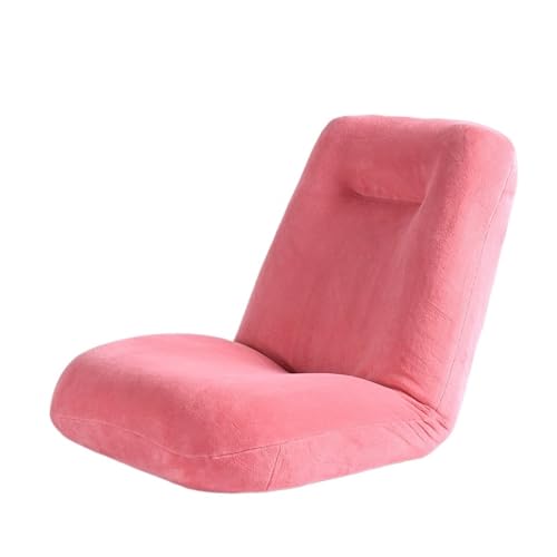 Tragbarer Bodenstuhl, Tragbarer Bodenstuhl, beinloser Tatami-Stuhl mit verstellbarer Rückenlehne, Home-Office-Erkerfenster-Lazy-Backrest-Stuhl, Meditations-Bodensitz-Lazy-Sofa-Stuhl ( Color : Pink ) von XOVP-023