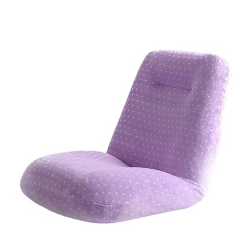 Tragbarer Bodenstuhl, Tragbarer Bodenstuhl, beinloser Tatami-Stuhl mit verstellbarer Rückenlehne, Home-Office-Erkerfenster-Lazy-Backrest-Stuhl, Meditations-Bodensitz-Lazy-Sofa-Stuhl ( Color : Purple D von XOVP-023