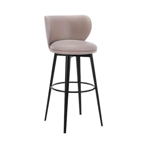 XOVP-023 Barhocker Hochstuhl Barhocker Moderner einfacher Barhocker Haushaltsdrehbarhocker Inseltischstuhl Rückenlehnenstühle Kücheninselstühle(Grigio) von XOVP-023
