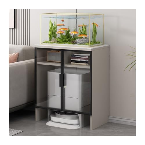 XOVP-023 Lagerschrank Kehrroboter-Lagerregal, Wohnzimmerregale, einfaches, tragendes Aquariumregal, Neuer chinesischer Aquariumschrank, Blumenständer Wohnzimmer-Lagerregal(Khaki,90x40x80.6cm) von XOVP-023