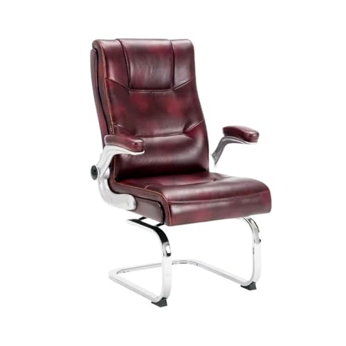 XOVP-023 Möbel Bürostuhl Bogen-Computerstuhl, drehbarer Sitz, Lendenwirbelschutz, bequemer, sitzender Bürostuhl, Heim- und Arbeitszimmerstuhl Computerstuhl mit Rückenlehne(Burgundy) von XOVP-023