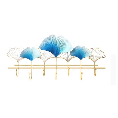 XOVP-023 Wandgarderoben Kreative Wandgarderobe Metall-Kleiderhaken for den Eingangsbereich ohne Löcher Garderobenleiste Garderobenhaken(Blue,Mittel) von XOVP-023