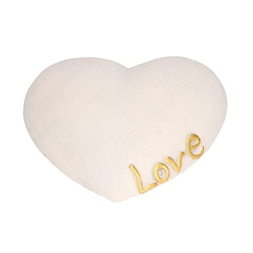 XOYIXOYI Pet Memorial Stone Heart in Herzform Memorial Tombstone Harz Dog Cat Gravestone für Hinterhof Rasen (Beige) von XOYIXOYI