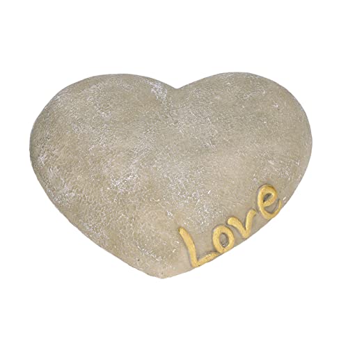 XOYIXOYI Pet Memorial Stone Heart in Herzform Memorial Tombstone Harz Dog Cat Gravestone für Hinterhof Rasen (hellgrau) von XOYIXOYI