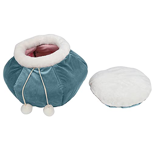 Xoyixoyi Haustierfischkorb Form Schlafbett | Zusammenklappbar und warm für Haustiere, weiches und punniges Design (Blau) von XOYIXOYI