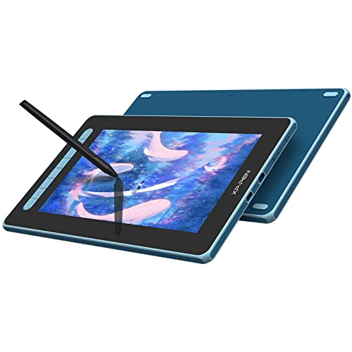 XP-PEN Artist 12 2. Generation Grafiktablett mit Display 11,9 Zoll 127% sRGB Farbraum mit X3 Smart-Chip batterielosem Stift für Illustration und Bildbearbeitung (Blau) von XP-PEN