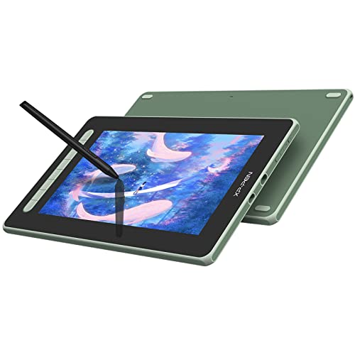 XP-PEN Artist 12 2. Generation Grafiktablett mit Display 11,9 Zoll 127% sRGB Farbraum mit X3 Smart-Chip batterielosem Stift für Illustration und Bildbearbeitung (Grün) von XP-PEN