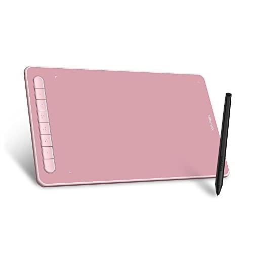 XP-PEN Deco L Grafiktablett 10" x 6" Zeichentablett mit X3 Elite Stylus, 8192 Druckstufen, 8 Schnelltasten, kompatibel mit Windows/Mac/Android/Chrome OS/Linux (Rosa) von XP-PEN