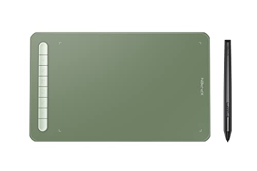 XP PEN Deco M Grafiktablett 8"x5" Zeichentablett mit 8 Schnellzugriffstasten unterschriften pad, Drawing Tablett mit X3 Stift (Grün) von XP-PEN