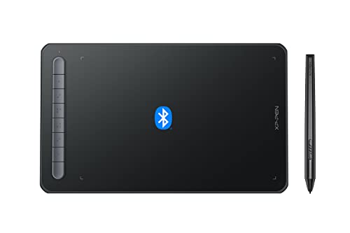 XP PEN Deco MW 8"x5" Grafiktablett Bluetooth Stifttablett mit 8 Schnelltasten, Tablet zum Zeichnen, Fotobearbeitung mit X3 Stift, Ideal für Home-Office, E-Learning (Schwarz) von XP-PEN