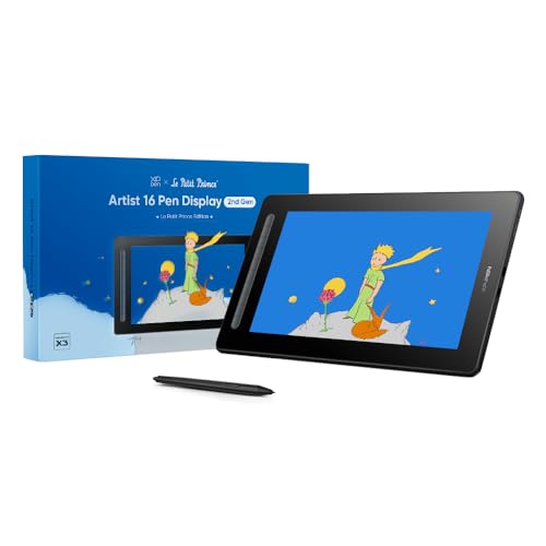 XPPen Der kleine Prinz x Artist 16 2. Gen Grafiktablett, 15,4 Zoll Grafikmonitor, X3 Smart-Chip Stift mit 10 Schnellzugriffstasten, Drawing Display zum Malen - Co-Branded Edition von XP-PEN