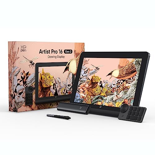 XPPen Artist PRO 16 Gen.2 Grafikdisplay 16 Zoll Pen Display mit X3 Pro Stift und Schnellfernbedienung, 99% sRGB Grafiktablett von XP-PEN