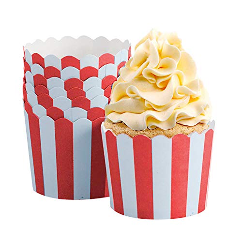 50st Papierkuchen Liner Tasse Cupcake Muffin backen Backförmchen aus Papier für Geburtstage Hochzeiten und Partys (Rot) von XPAPOV