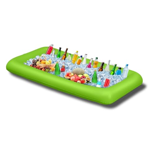 XPAPOV Großer aufblasbarer Tisch, zum Servieren von Getränken, Eisschale, Pool, schwimmend mit Ablaufstopfen, perfekt für Buffet, Party, Essen und Getränke, 130 x 65 x 20 cm, Grün XPAPOV Großer aufblasbarer Tisch, zum Servieren von Getränken, Eisschale, Pool, schwimmend mit Ablaufstopfen, perfekt für Buffet, Party, Essen und Getränke, 130 x 65 x 20 cm, Grün von XPAPOV