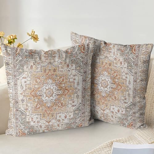 XPHZZL Boho Kissenbezug 45 x 45 cm 2er Set Dekorative Kissenbezüge Böhmische Ethno Stil Vintage Sofakissen Zierkissen Dekokissen für Wohnzimmer Schlafzimmer Sofa Home Decor - Braun von XPHZZL