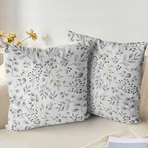 XPHZZL Kissenbezüge, 55 x 55 cm, weich, doppelseitig, Gartenblätter, dekorative Kissenbezüge für Sofa, Bett, Garten, Outdoor, Frühlingsdekoration, mit unsichtbarem Reißverschluss, 55 x 55 cm, Weiß, 2 XPHZZL Kissenbezüge, 55 x 55 cm, weich, doppelseitig, Gartenblätter, dekorative Kissenbezüge für Sofa, Bett, Garten, Outdoor, Frühlingsdekoration, mit unsichtbarem Reißverschluss, 55 x 55 cm, Weiß, 2 von XPHZZL