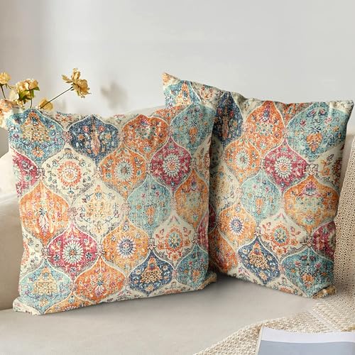 XPHZZL Weiche dekorative Kissenbezüge, 40 x 40 cm, quadratisch, Boho-Stil, Kissenbezüge für Sofa, Schlafzimmer, Outdoor, Terrasse, Garten, mit unsichtbarem Reißverschluss, 40 x 40 cm, 2 Stück XPHZZL Weiche dekorative Kissenbezüge, 40 x 40 cm, quadratisch, Boho-Stil, Kissenbezüge für Sofa, Schlafzimmer, Outdoor, Terrasse, Garten, mit unsichtbarem Reißverschluss, 40 x 40 cm, 2 Stück von XPHZZL