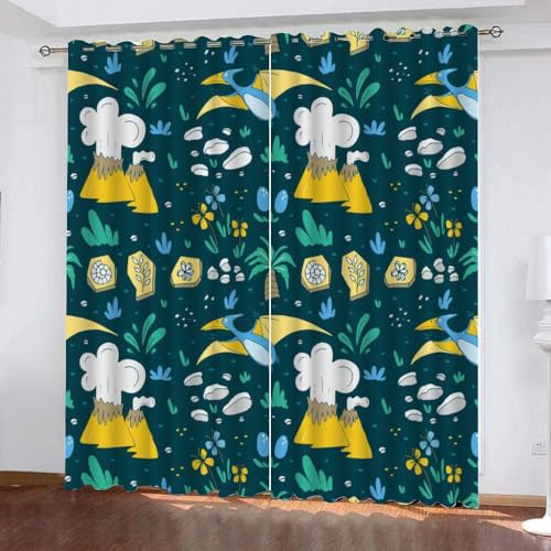 XPINGO 3D Dino Gardinen ösenschal 2er Set B 120 X H 140 cm Süßer Dinosaurier Vorhang Blickdicht Kälteschutz Schallschutz Verdunkelung Wärmeisolierende Vorhänge für Wohnzimmer Schlafzimmer XPINGO 3D Dino Gardinen ösenschal 2er Set B 120 X H 140 cm Süßer Dinosaurier Vorhang Blickdicht Kälteschutz Schallschutz Verdunkelung Wärmeisolierende Vorhänge für Wohnzimmer Schlafzimmer von XPINGO