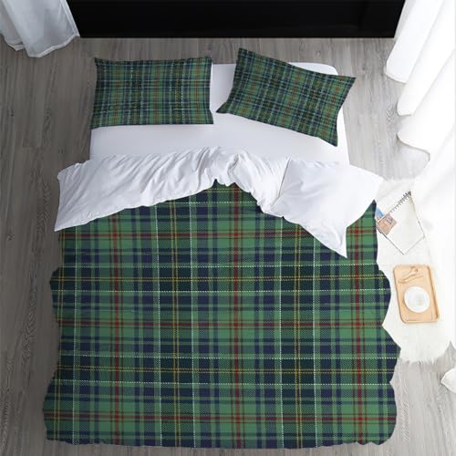XPINGO Kinder Bettwäsche Gitter 155x220 cm 3teilig 100% Mikrofaser Sommer Weiche Warm Bettbezüge mit Reißverschluss 3D Gitter Bettbezug mit 2 Kissenbezüge 80x80 cm（Stil 57-5） von XPINGO
