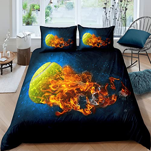 XPINGO Kinder Bettwäsche Tennis 135x200 cm 2teilig Jungen und Mädchen 100% Mikrofaser Sommer Weiche Winter Warm Bettbezüge 3D Flamme Sternenhimmel Bettbezug mit Kissenbezüge 80x80 cm XPINGO Kinder Bettwäsche Tennis 135x200 cm 2teilig Jungen und Mädchen 100% Mikrofaser Sommer Weiche Winter Warm Bettbezüge 3D Flamme Sternenhimmel Bettbezug mit Kissenbezüge 80x80 cm von XPINGO