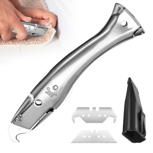 Teppichmesser Hakenklinge, Teppichmesser Profi mit Trapezklingen, Hakenklingen und Kunststoffköcher, Hakenmesser Trapezklingen Messer für Dachdecker, Zimmerer, Spengler Teppichmesser Hakenklinge, Teppichmesser Profi mit Trapezklingen, Hakenklingen und Kunststoffköcher, Hakenmesser Trapezklingen Messer für Dachdecker, Zimmerer, Spengler von XPJBKC