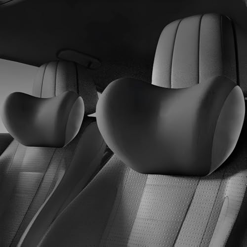 XPJBKC Auto Kopfstützenkissen, 2 Stück Auto Nackenkissen zum Fahren, Autositz Kopfstütze zur Linderung von Nackenermüdung, Autositzkissen mit weichem Memory-Schaum, Autokissen für Beifahrer oder von XPJBKC