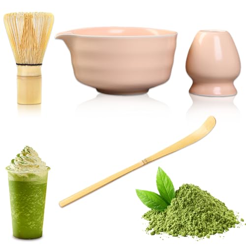 XPJBKC Macha Tea Set, Matcha Tee Set, Matcha Set, Matcha Besen Set, Matcha Zubehör mit Matcha Whisk, Schale, Matcha Löffel und Schneebesenhalter, Matcha Starter Set, Bambusbesen Matcha Zubehör, Rosa XPJBKC Macha Tea Set, Matcha Tee Set, Matcha Set, Matcha Besen Set, Matcha Zubehör mit Matcha Whisk, Schale, Matcha Löffel und Schneebesenhalter, Matcha Starter Set, Bambusbesen Matcha Zubehör, Rosa von XPJBKC