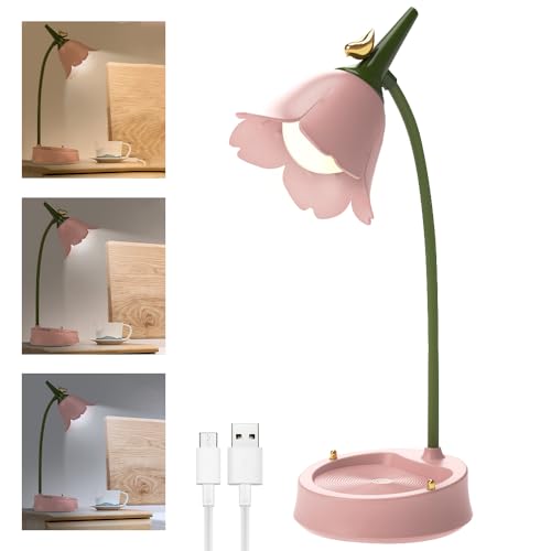 XPJBKC Schreibtischlampe Kinder, Dimmbare LED Tischlampe mit 3 Farbtemperaturen, Blume Tischlampe Kinderzimmer mit Touchsensor und Flexibles Arm, Wiederaufladbar Schreibtischlampe Mädchen Lesen Lernen XPJBKC Schreibtischlampe Kinder, Dimmbare LED Tischlampe mit 3 Farbtemperaturen, Blume Tischlampe Kinderzimmer mit Touchsensor und Flexibles Arm, Wiederaufladbar Schreibtischlampe Mädchen Lesen Lernen von XPJBKC
