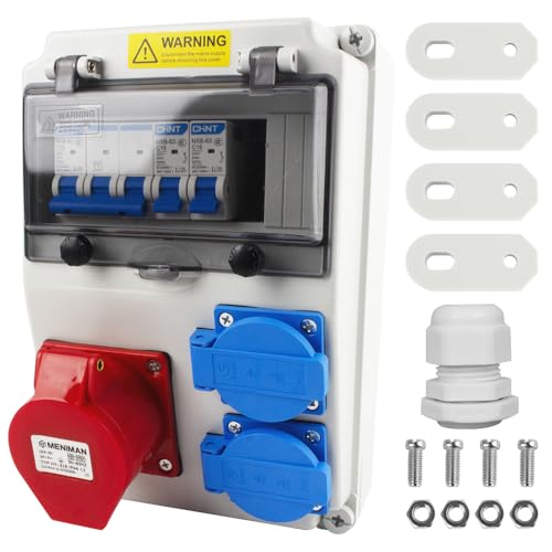 XPJBKC Stromverteiler 16A, Baustromverteiler 16A mit FI Schalter & LS Schalter, Wandverteiler, Steckdosen 2x230V & 1xCEE 16A Verkabelt, IP44 Wasserdicht Stromverteiler, für Baustellen XPJBKC Stromverteiler 16A, Baustromverteiler 16A mit FI Schalter & LS Schalter, Wandverteiler, Steckdosen 2x230V & 1xCEE 16A Verkabelt, IP44 Wasserdicht Stromverteiler, für Baustellen von XPJBKC