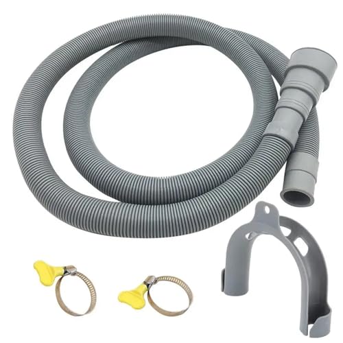 1.5/2/3/4M PVC Waschmaschine Geschirrspüler Ablaufschlauch Verlängerungsrohr mit Halterungsset Waschmaschinenschlauch(1.5 meter) von XPJYUA