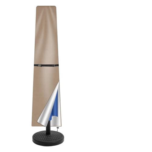 Gerade Sonnenschirmabdeckung, wasserdicht, UV-beständig, winddicht, große Schutzhülle for Terrassenschirm mit Teleskopstange und Reißverschluss Sonnenschirmabdeckung(KHAKI,190cm) von XPJYUA
