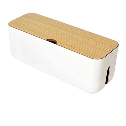Kabelaufbewahrungsbox, Steckdosenleiste, Kabelgehäuse, staubdicht, Ladegerät-Steckdose, Organizer, Netzwerkleitungs-Aufbewahrungsbehälter Kabelaufbewahrungsbox(White 29.5x11.4x11cm) von XPJYUA