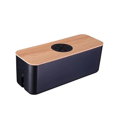 Kabelaufbewahrungsbox, Steckdosenleiste, Kabelgehäuse, staubdicht, Ladegerät-Steckdosen-Organizer, Netzwerkleitungs-Aufbewahrungsbehälter Kabelaufbewahrungsbox(Black XL) von XPJYUA