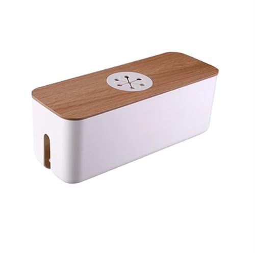 Kabelaufbewahrungsbox, Steckdosenleiste, Kabelgehäuse, staubdicht, Ladegerät-Steckdosen-Organizer, Netzwerkleitungs-Aufbewahrungsbehälter Kabelaufbewahrungsbox(White XL) von XPJYUA