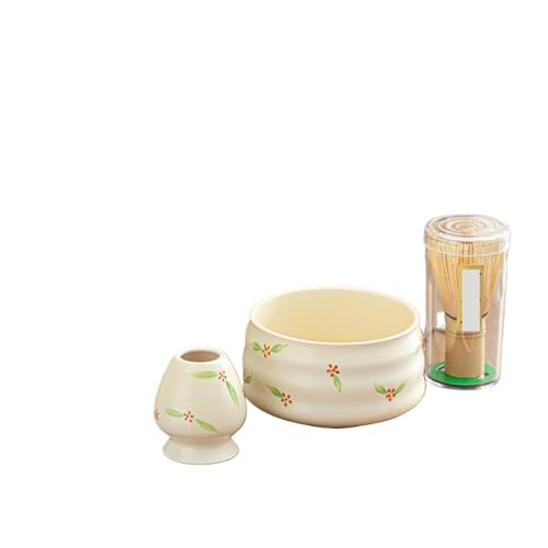 Matcha Teegeschirr Set Hand Gezogen Tee Schneebesen Matcha Pinsel Tee Dispenser Werkzeug for Die Bestellung Matcha Matcha Tee Set(Yellow) von XPJYUA
