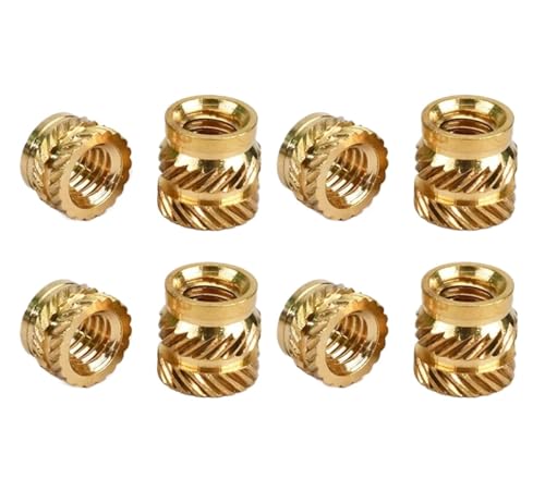 Schmelzklebemutter M2 M2,5 M3 M4 M5 M6 Messing Hot Melt Einsatz Rändelmutter Gewinde Wärme Formen Doppel Twill Injektion Einbettung mutter for 3D Drucker(Length 4mm 50pcs,M6(OD 8mm)) von XPJYUA