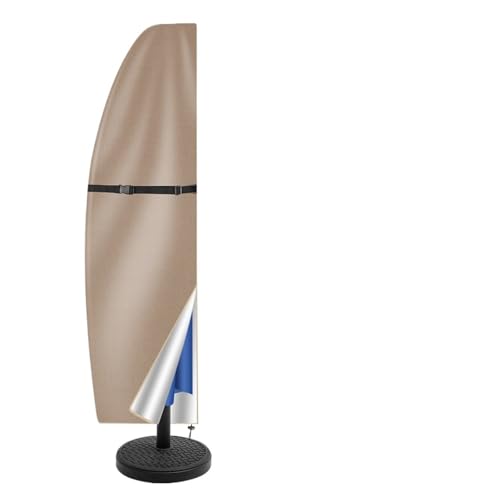 Wasserdichte Schutzhülle for Terrassenschirm im Freien, freitragend Sonnenschirmabdeckung(Khaki,210D Height 265cm) von XPJYUA