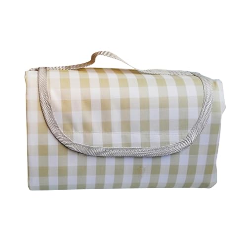 XPJYUA Faltbare Picknickdecke, 200 x cm, wasserdichte Picknick-Matte for den Außenbereich, modisches Pad, atmungsaktiv, wasserabweisend, Picknick-Deckenmatte Picknickdecke(Green Grid) von XPJYUA