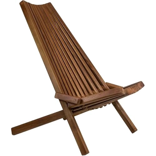 XPJYUA Holzklappstühle Holzklappstuhl for Den Außenbereich – Low-Profile-Loungesessel Aus Akazienholz von XPJYUA
