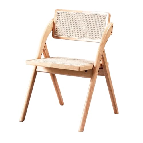 XPJYUA Holzklappstühle Klappbarer Rattanstuhl Aus Massivem Holz, Schwarzer Stuhl, Kissen, Café-Stuhl Mit Rückenlehne(Color2) von XPJYUA