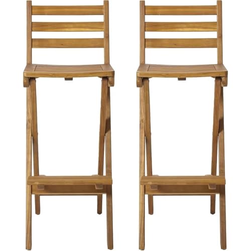 XPJYUA Holzklappstühle Klappbares Holz-Barhocker-Set for den Außenbereich, 2-teiliges Set, natürlicher Barstuhl XPJYUA Holzklappstühle Klappbares Holz-Barhocker-Set for den Außenbereich, 2-teiliges Set, natürlicher Barstuhl von XPJYUA